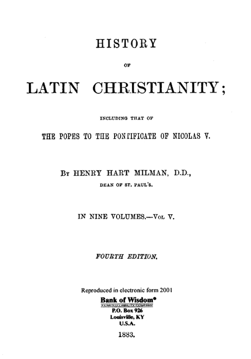(image for) History of Latin Christianity, Vol. 5 of 9 Vols.